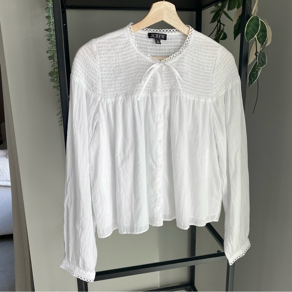 J. Crew Popover Button up Top in Cotton Voile